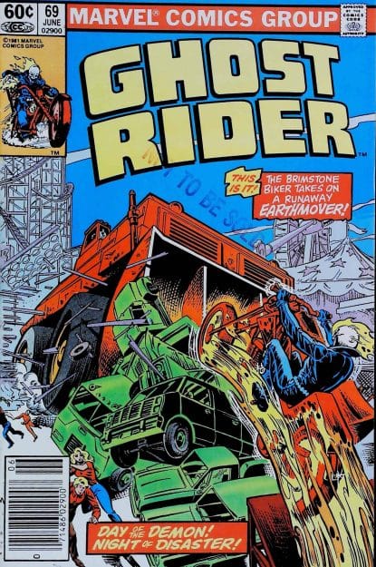 Couverture de GHOST RIDER (1973) #69 - par Bob Budiansky - lecubeacomics.com