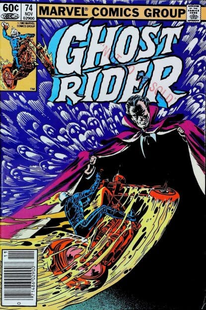 Couverture de GHOST RIDER (1973) #74 - par Bob Budiansky - lecubeacomics.com