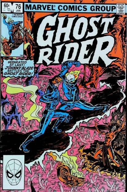 Couverture de GHOST RIDER (1973) #76 - par Bob Budiansky - lecubeacomics.com