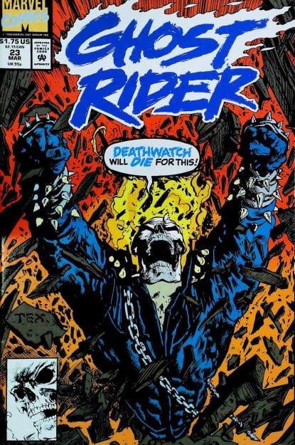 Couverture de GHOST RIDER (1990) #23 - par Mark Texeira - lecubeacomics.com