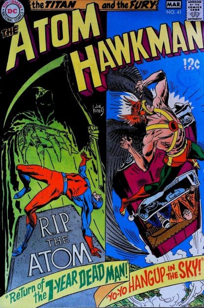 Couverture de ATOM & HAWKMAN #41 - par Joe Kubert - lecubeacomics.com