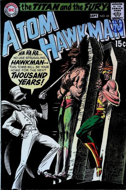 Couverture de ATOM & HAWKMAN #44 - par Joe Kubert - lecubeacomics.com