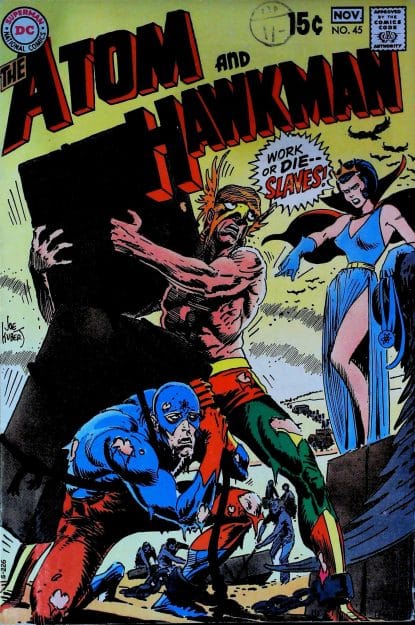 Couverture de ATOM & HAWKMAN #45 - par Joe Kubert - lecubeacomics.com