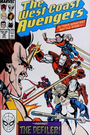 Couverture de AVENGERS WEST COAST (1985) #38 - par Tom Morgan - lecubeacomics.com