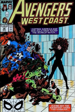 Couverture de AVENGERS WEST COAST (1985) #48 - par John Byrne - lecubeacomics.com