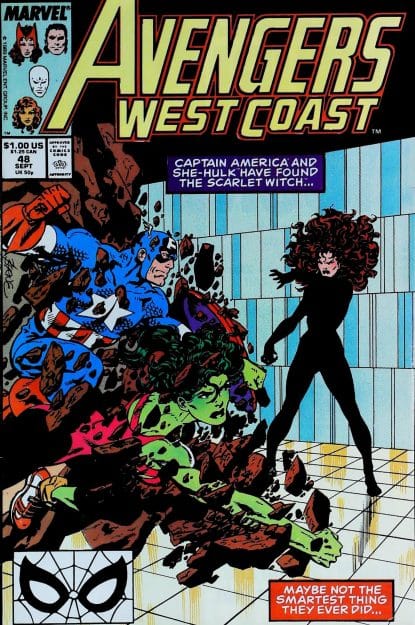 Couverture de AVENGERS WEST COAST (1985) #48 - par John Byrne - lecubeacomics.com