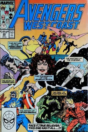 Couverture de AVENGERS WEST COAST (1985) #49 - par John Byrne - lecubeacomics.com