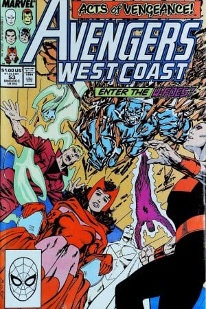 Couverture de AVENGERS WEST COAST (1985) #53 - par John Byrne - lecubeacomics.com