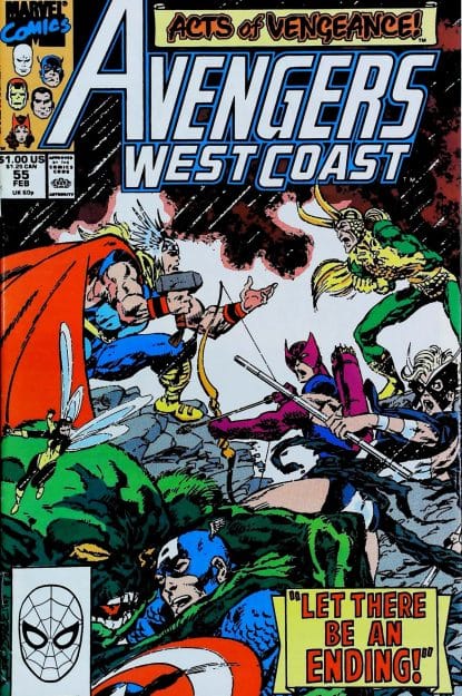 Couverture de AVENGERS WEST COAST (1985) #55 - par John Byrne - lecubeacomics.com