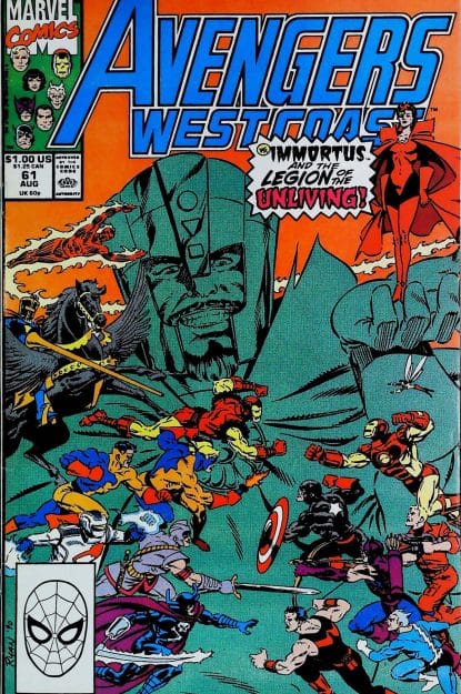 Couverture de AVENGERS WEST COAST (1985) #61 - par Paul Ryan - lecubeacomics.com