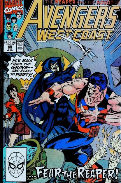 Couverture de AVENGERS WEST COAST (1985) #65 - par Paul Ryan - lecubeacomics.com