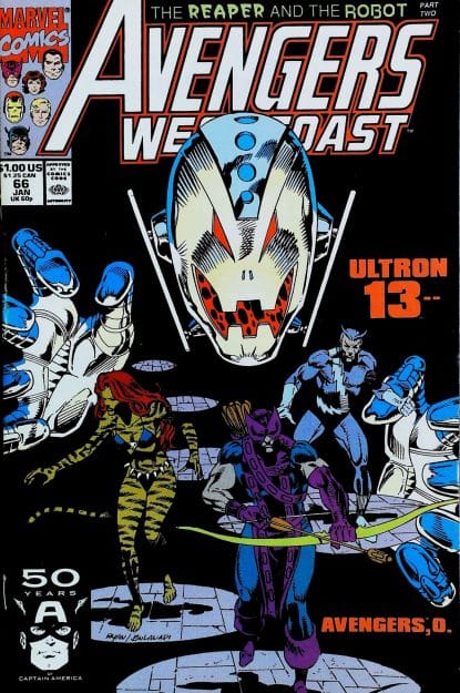 Couverture de AVENGERS WEST COAST (1985) #66 - par Paul Ryan - lecubeacomics.com
