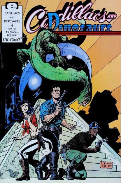 Couverture de CADILLAC & DINOSAURS (1990) #4 - par Mark Schultz - lecubeacomics.com