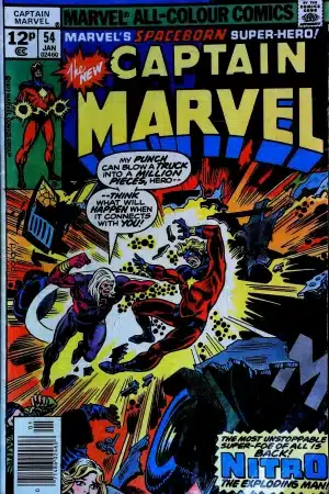 Couverture de CAPTAIN MARVEL (1968) #54 - par Keith Pollard - lecubeacomics.com