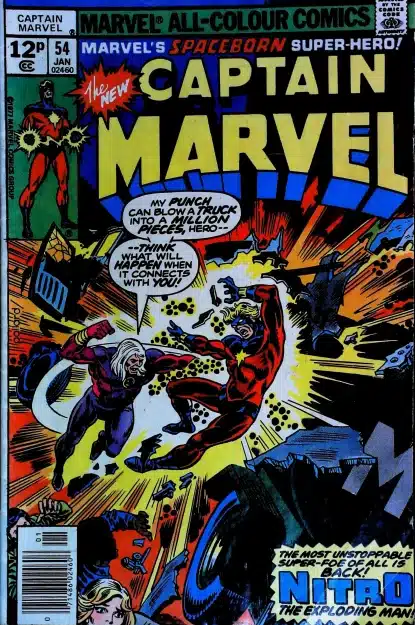 Couverture de CAPTAIN MARVEL (1968) #54 - par Keith Pollard - lecubeacomics.com