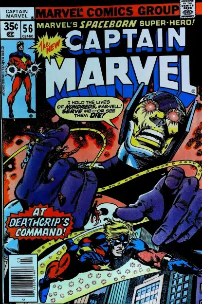 Couverture de CAPTAIN MARVEL (1968) #56 - par Gil Kane - lecubeacomics.com