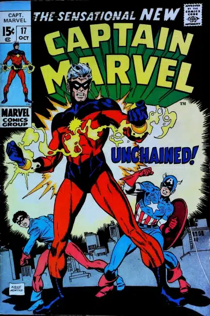 Couverture de CAPTAIN MARVEL (1968) #17 - par Gil Kane - lecubeacomics.com