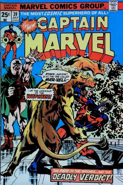 Couverture de CAPTAIN MARVEL (1968) #39 - par Al Milgrom - lecubeacomics.com