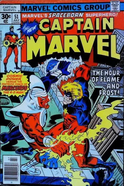 Couverture de CAPTAIN MARVEL (1968) #51 - par Al Milgrom - lecubeacomics.com
