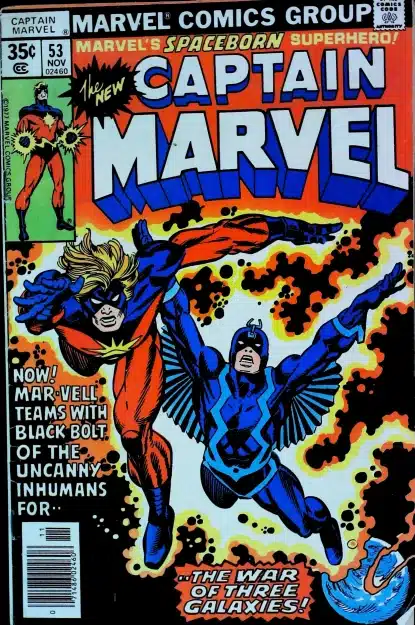 Couverture de CAPTAIN MARVEL (1968) #53 - par Gil Kane - lecubeacomics.com