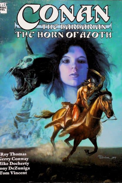 Couverture de CONAN : THE HORN OF AZOTH - par Dorian Vallejo - lecubeacomics.com