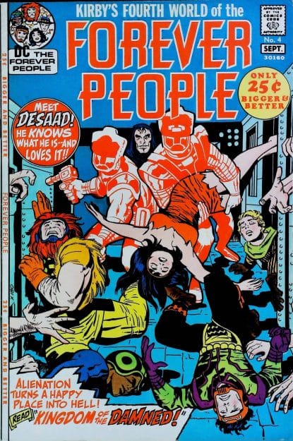 Couverture de FOREVER PEOPLE (1971) #2 - par Jack Kirby - lecubeacomics.com