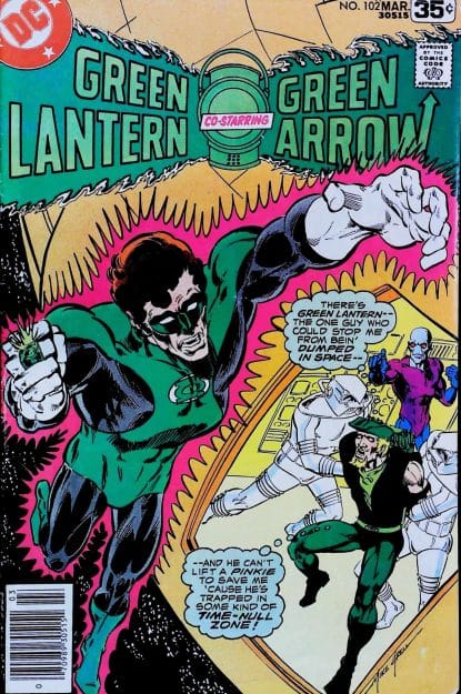 Couverture de GREEN LANTERN (1960) #102 - par Mike Grell - lecubeacomics.com