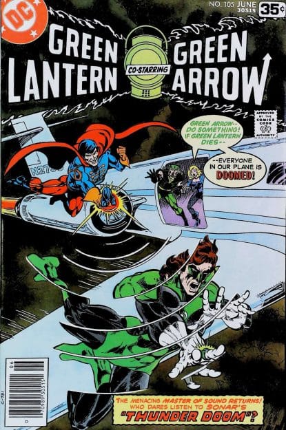 Couverture de GREEN LANTERN (1960) #105 - par Mike Grell - lecubeacomics.com