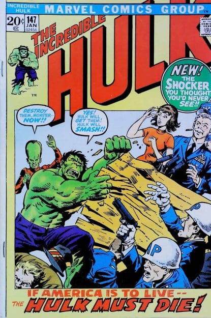 Couverture de INCREDIBLE HULK (1962) #147 - par Herb Trimpe - lecubeacomics.com