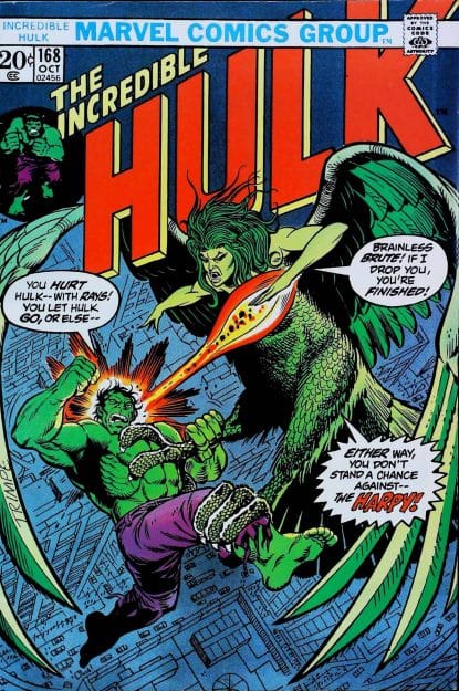 Couverture de INCREDIBLE HULK (1962) #168 - par Herb Trimpe - lecubeacomics.com