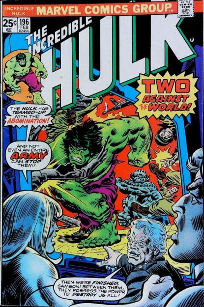 Couverture de INCREDIBLE HULK (1962) #196 - par Gil Kane - lecubeacomics.com