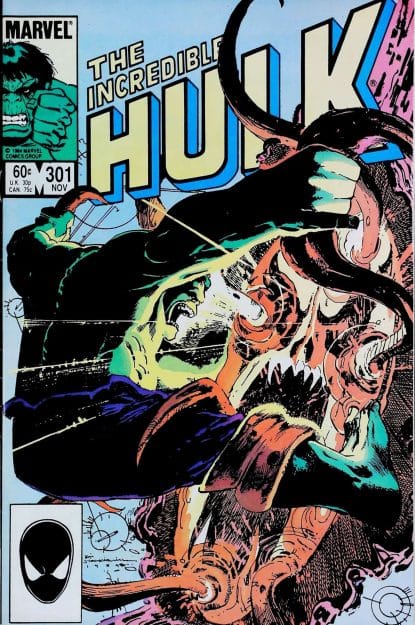 Couverture de INCREDIBLE HULK (1962) #301 - par Bill Sienkiewicz - lecubeacomics.com