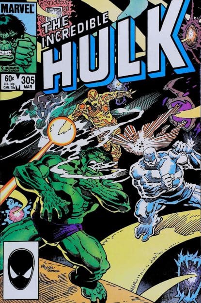 Couverture de INCREDIBLE HULK (1962) #305 - par Mike Mignola - lecubeacomics.com