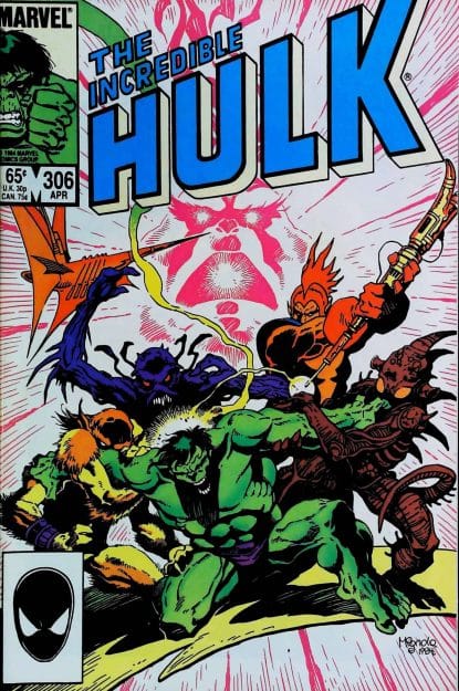 Couverture de INCREDIBLE HULK (1962) #306 - par Mike Mignola - lecubeacomics.com