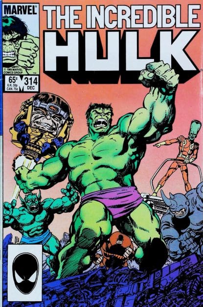 Couverture de INCREDIBLE HULK (1962) #314 - par John Byrne - lecubeacomics.com