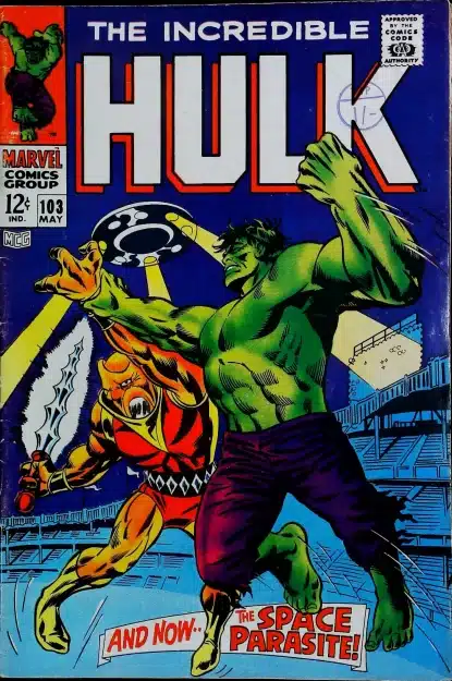 Couverture de INCREDIBLE HULK (1962) #103 - par Marie Severin - lecubeacomics.com