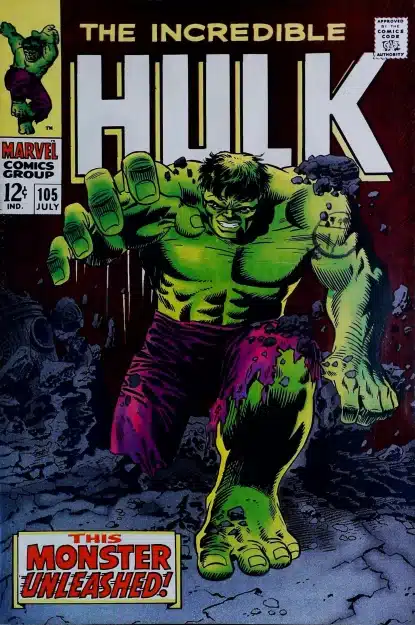 Couverture de INCREDIBLE HULK (1962) #105 - par Marie Severin - lecubeacomics.com