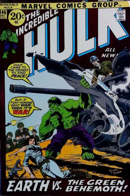 Couverture de INCREDIBLE HULK (1962) #146 - par Herb Trimpe - lecubeacomics.com