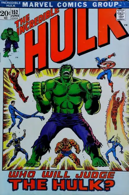 Couverture de INCREDIBLE HULK (1962) #152 - par Herb Trimpe - lecubeacomics.com
