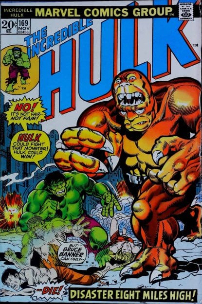 Couverture de INCREDIBLE HULK (1962) #169 - par Herb Trimpe - lecubeacomics.com