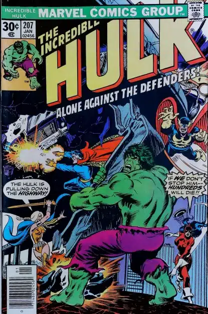 Couverture de INCREDIBLE HULK (1962) #207 - par Dave Cockrum - lecubeacomics.com