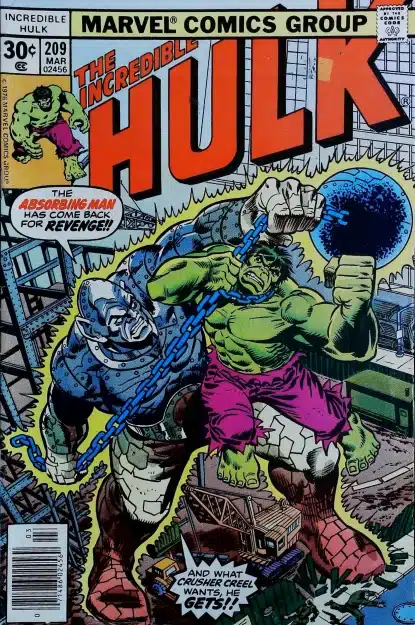 Couverture de INCREDIBLE HULK (1962) #209 - par Ed Hannigan - lecubeacomics.com