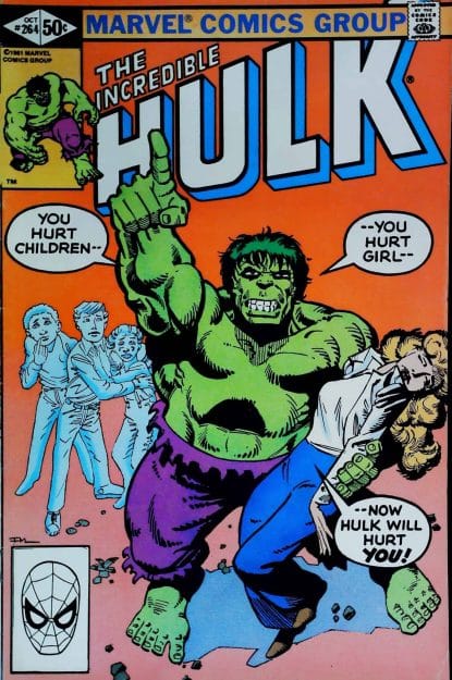 Couverture de INCREDIBLE HULK (1962) #264 - par Frank Miller - lecubeacomics.com
