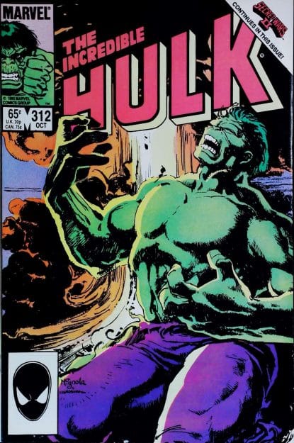Couverture de INCREDIBLE HULK (1962) #312 - par Mike Mignola - lecubeacomics.com