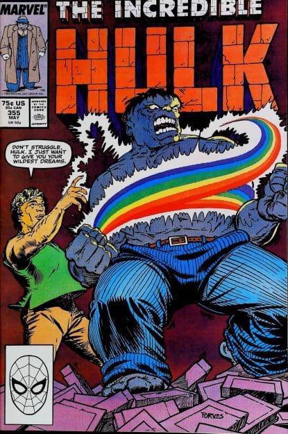 Couverture de INCREDIBLE HULK (1962) #355 - par Jeff Purves - lecubeacomics.com