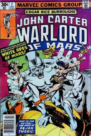 Couverture de JOHN CARTER WARLORD OF MARS #2 - par Gil Kane - lecubeacomics.com