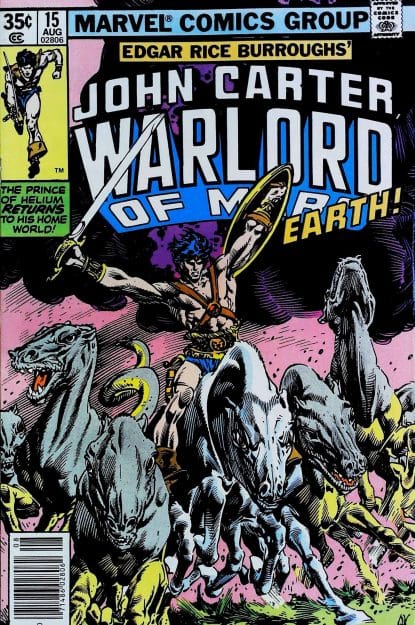 Couverture de JOHN CARTER WARLORD OF MARS #15 - par Gil Kane - lecubeacomics.com
