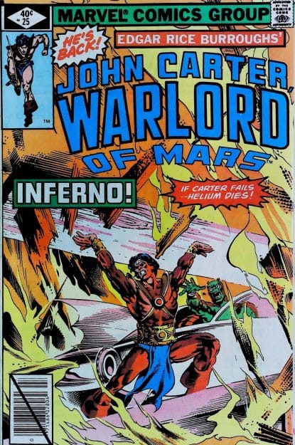 Couverture de JOHN CARTER WARLORD OF MARS #25 - par Bob Budiansky - lecubeacomics.com