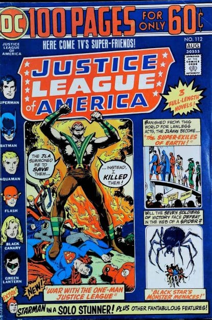 Couverture de JUSTICE LEAGUE OF AMERICA (1960) #112 - par Nick Cardy - lecubeacomics.com