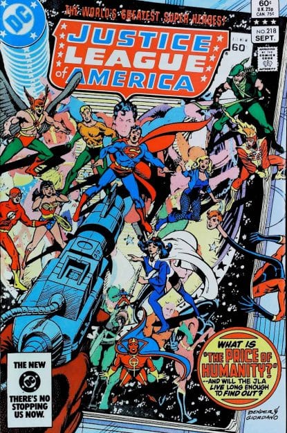 Couverture de JUSTICE LEAGUE OF AMERICA (1960) #218 - par Howard Bender - lecubeacomics.com